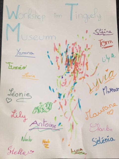 Réalisation des élèves dans le musée